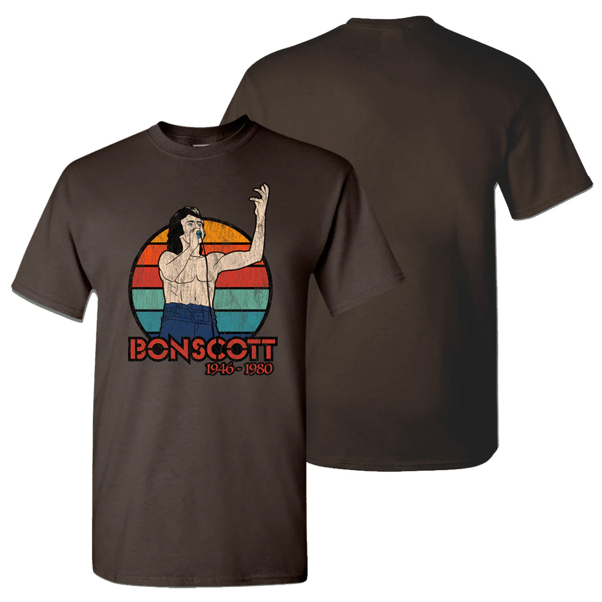 BON SCOTT Vintage Vector Circle T-shirt