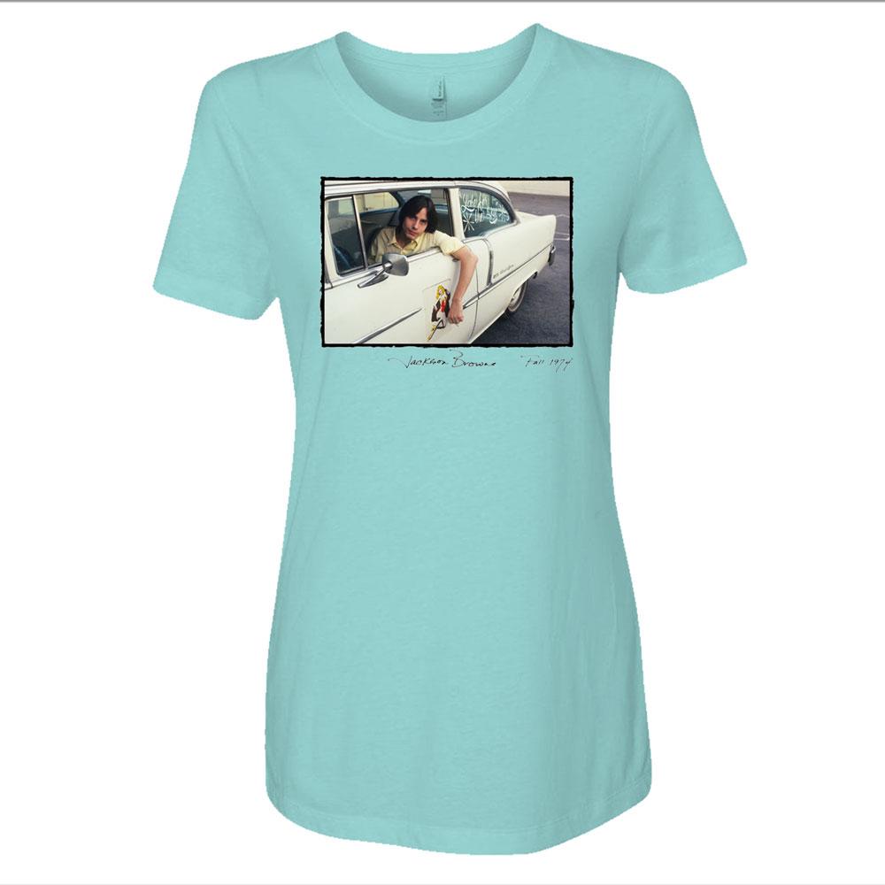 JACKSON BROWNE 1974 Car Ladies T-Shirt