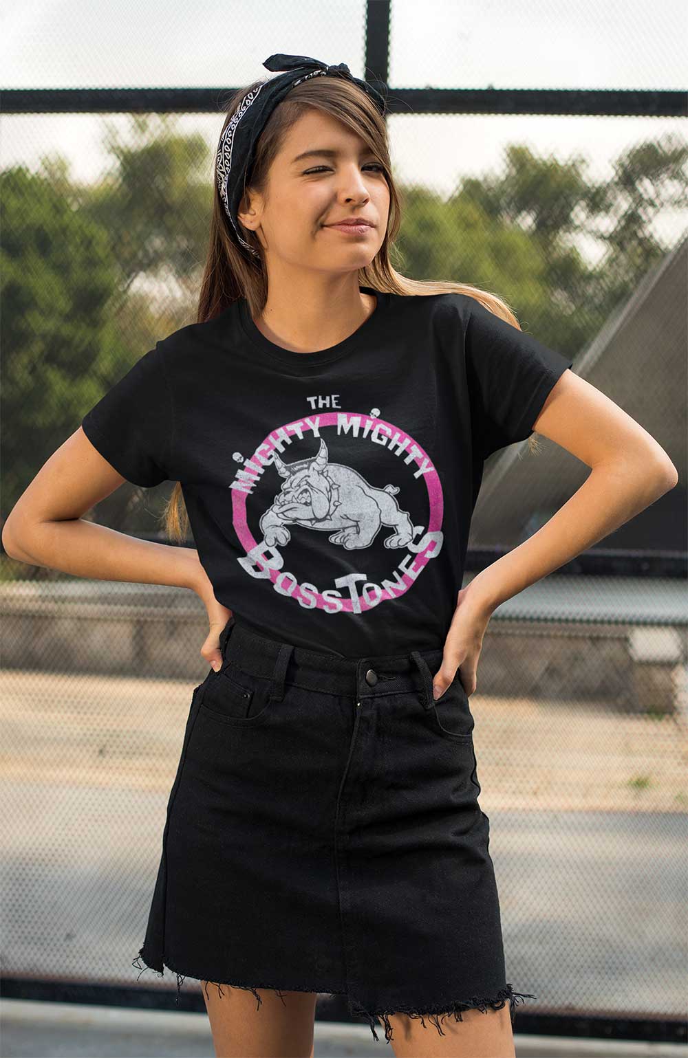 MIGHTY MIGHTY BOSSTONES Vintage Bulldog Pink Circle T-Shirt