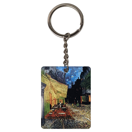 Café Terrace at Night Keychain