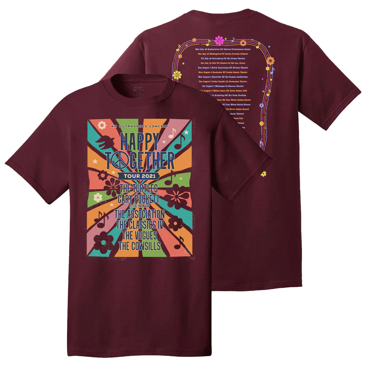 HAPPY TOGETHER Tour 2021 T-Shirt - Maroon