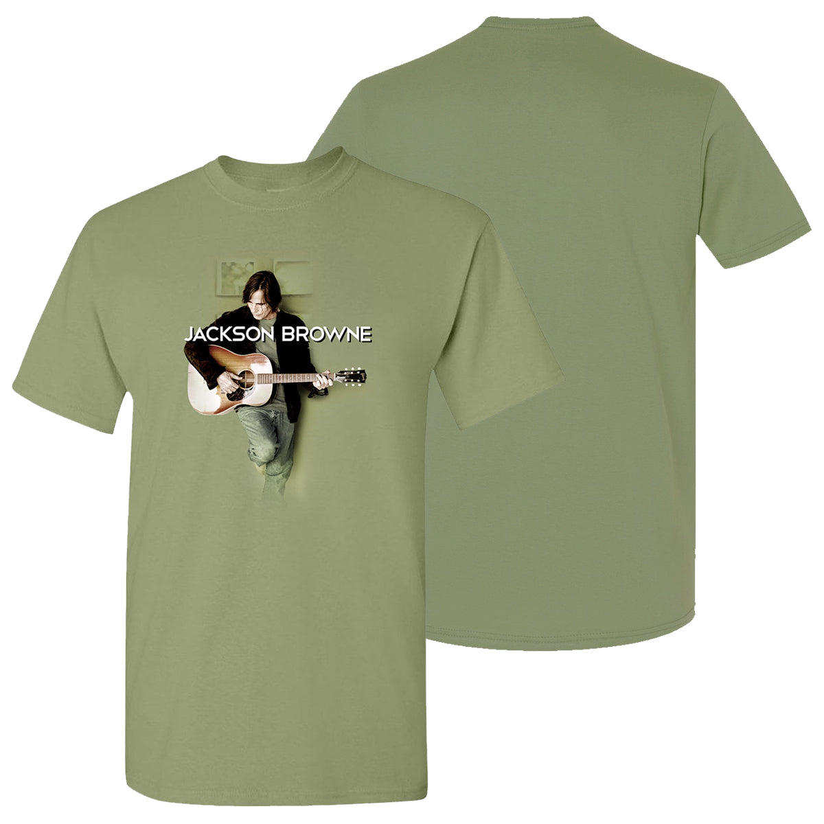 JACKSON BROWNE Solo Acoustic Holding Guitar Shirt