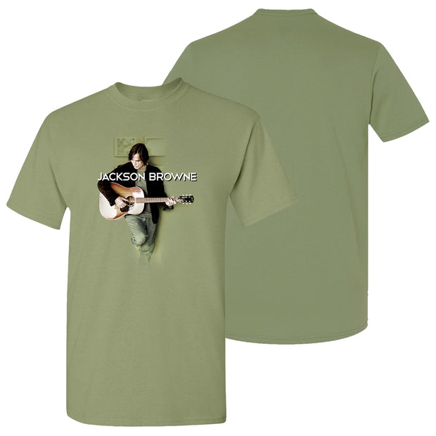 JACKSON BROWNE Solo Acoustic Holding Guitar Shirt