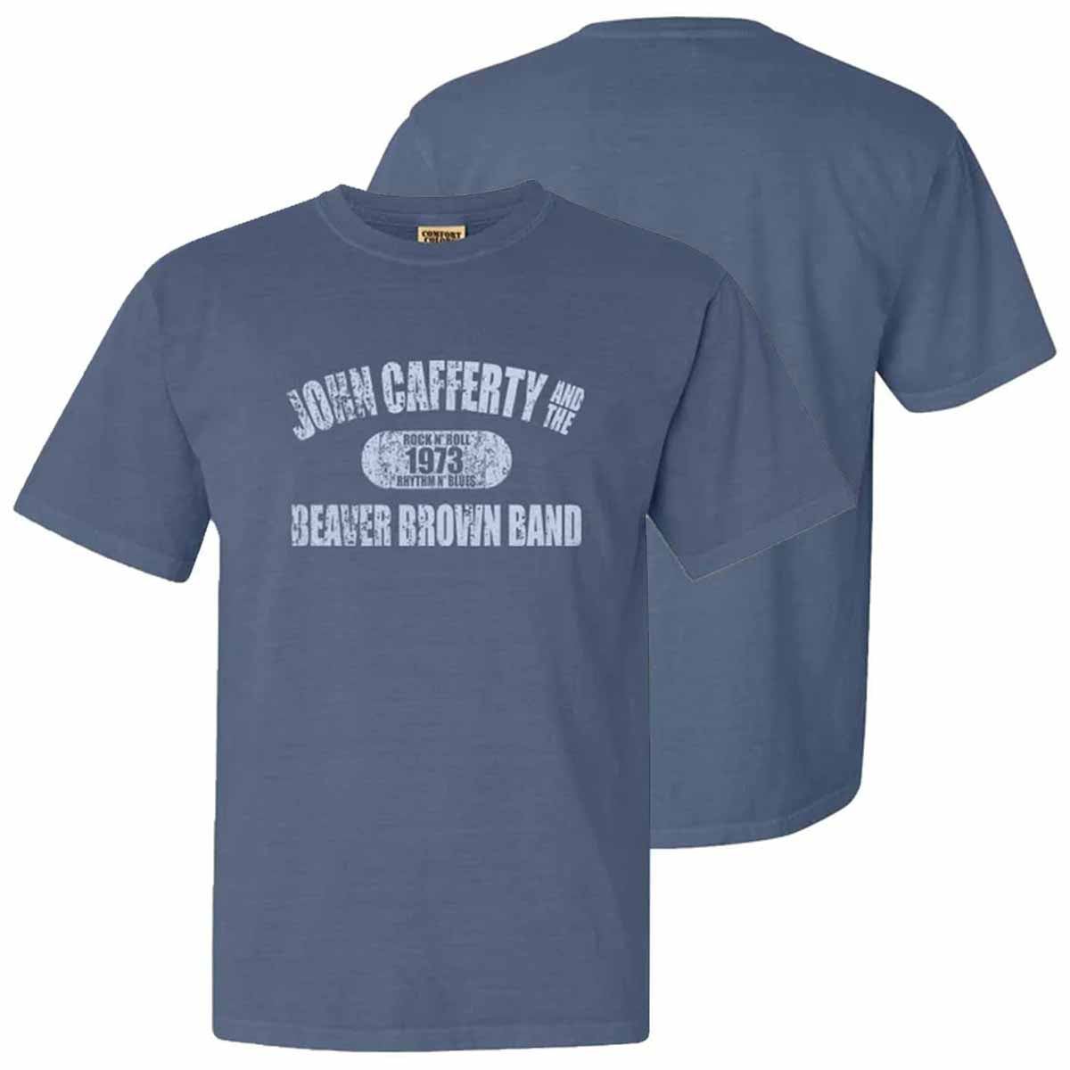 JOHN CAFFERTY Distressed 1973 Logo Blue T-Shirt – Forward Merch