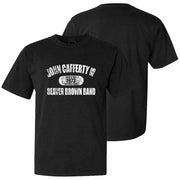 JOHN CAFFERTY Distressed White Logo T-Shirt