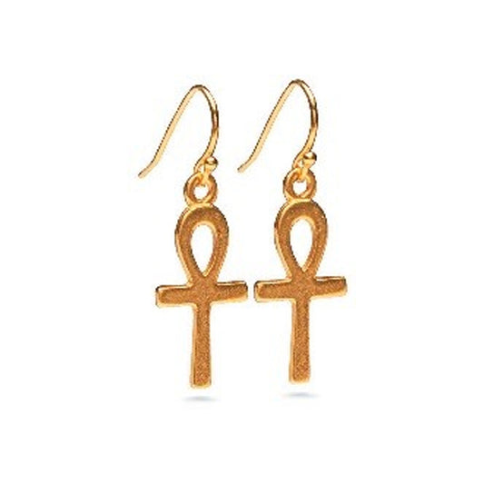 Ankh Gold Finish Earrings