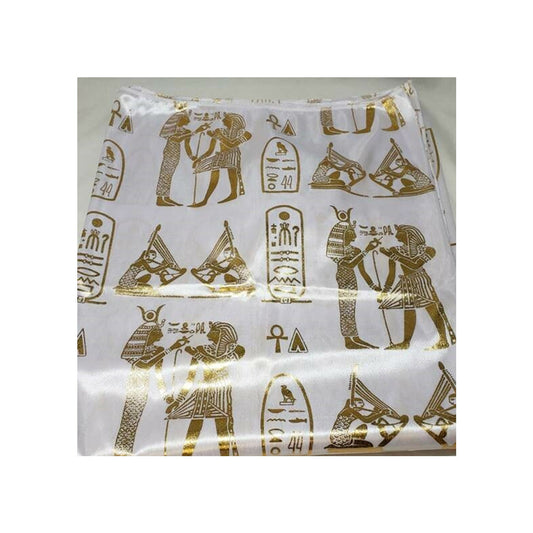 White And Gold Pharaonic Design Scarf