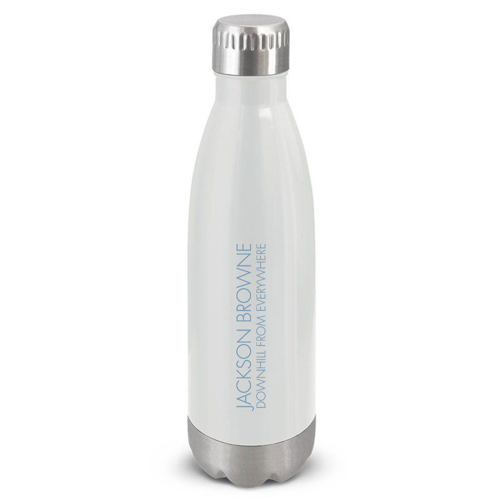 Downhill From Everywhere Water Bottle - White