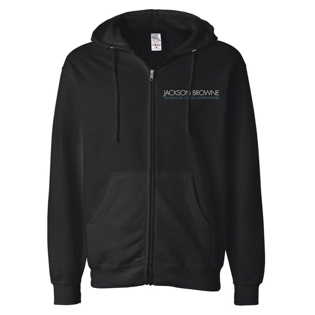 Downhill From Everywhere Zip Hoodie - Black