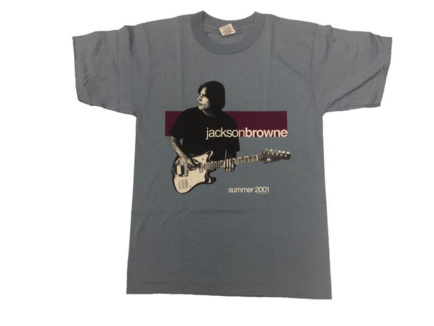 JACKSON BROWNE US Summer 2001 Grey and Maroon Tour Shirt