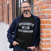 JOHN CAFFERTY Distressed Blue Logo T-Shirt