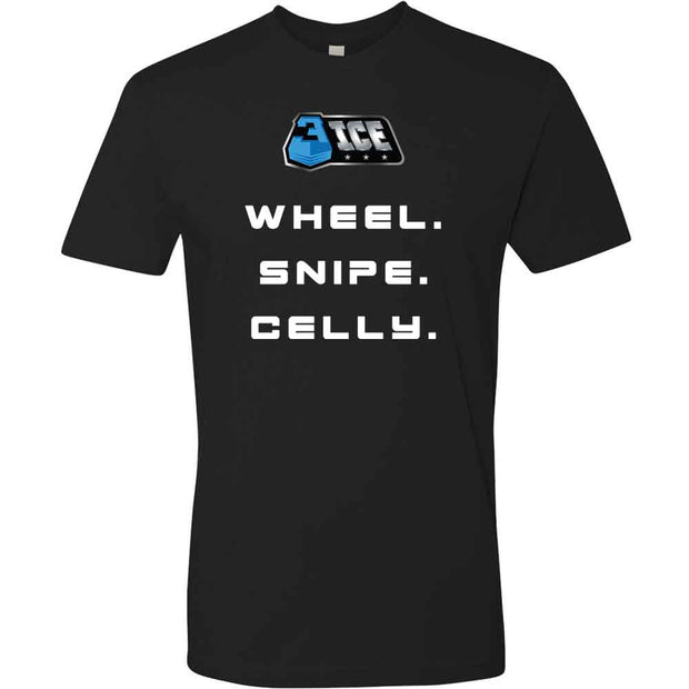 3ICE Wheel, Snipe, Celly Black T-Shirt